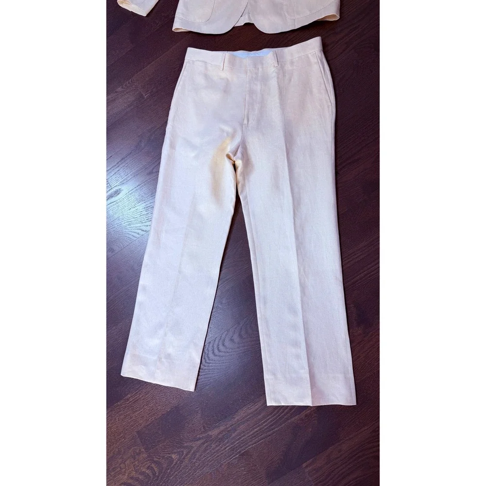 NWT Banana Republic Soquel Linen Suit Butter Yellow 40S Tailored Slim fit 34